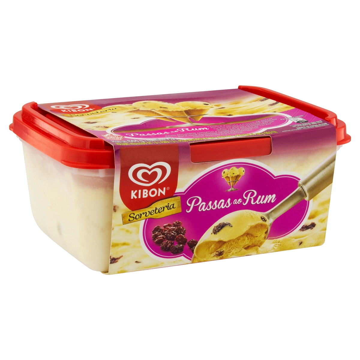 Sorvete Passas Ao Rum Kibon Sorveteria Pote 1,3l