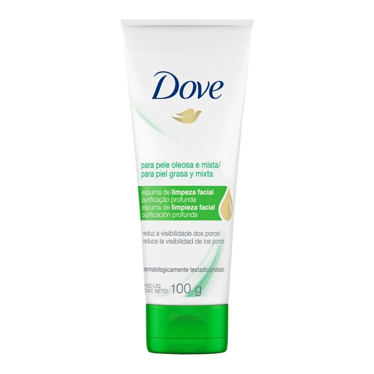 Espuma De Limpeza Purificação Profunda Facial Dove Bisnaga 100g