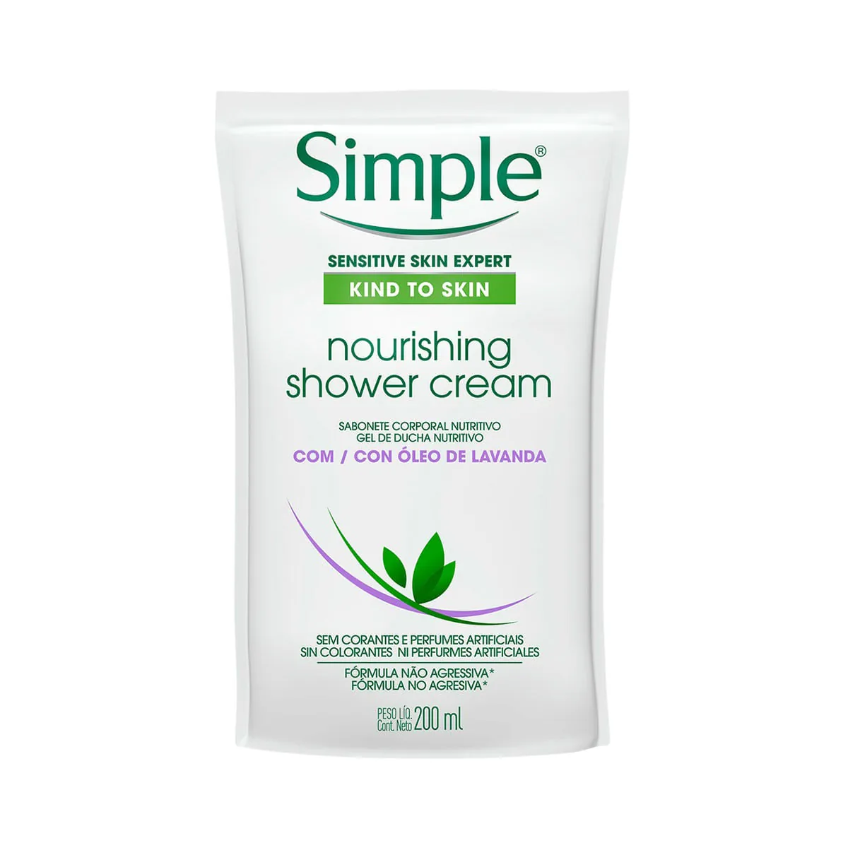 Sabonete Gel óleo De Lavanda Simple Sachê 200ml Refil