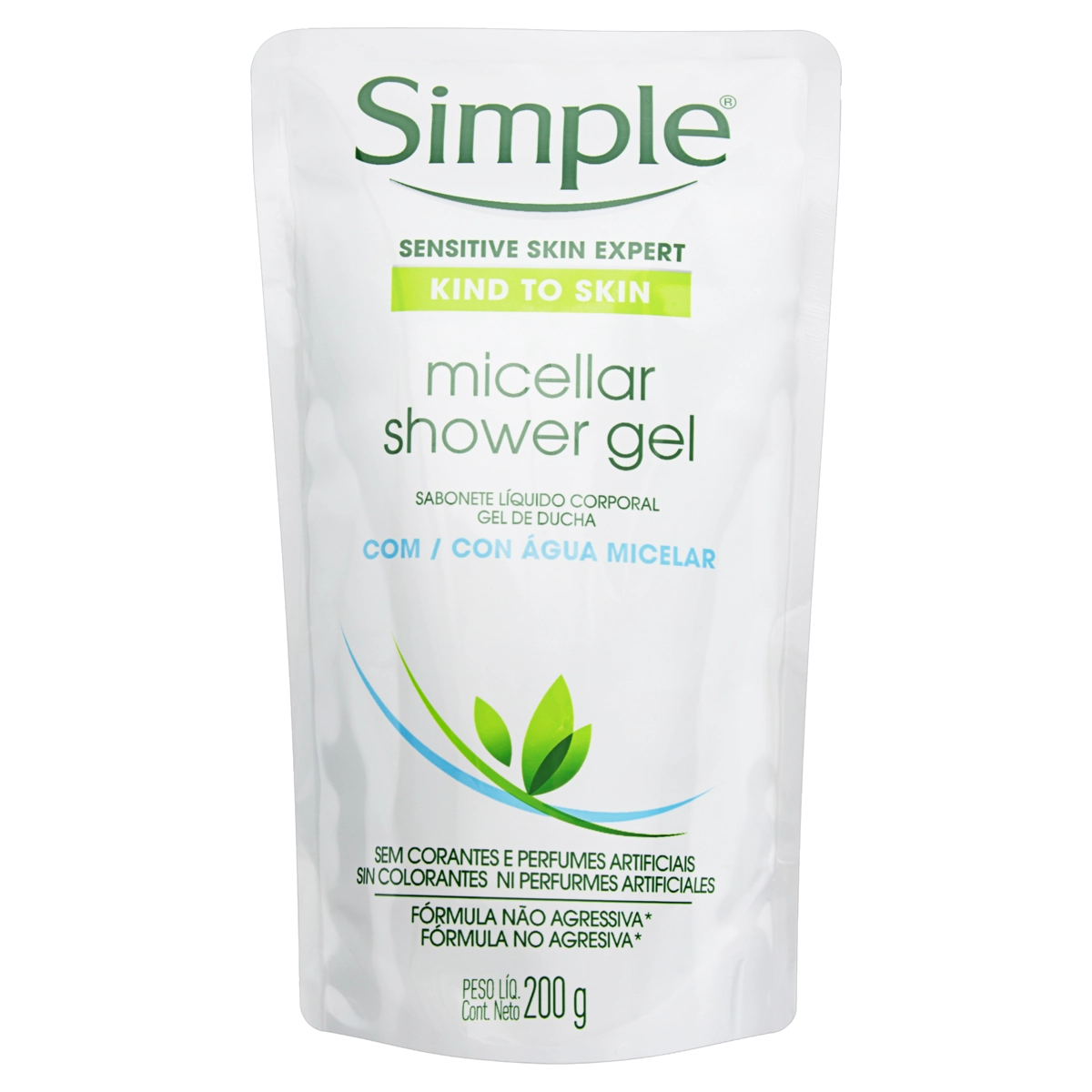 Sabonete Líquido água Micelar Simple Sachê 200g Refil