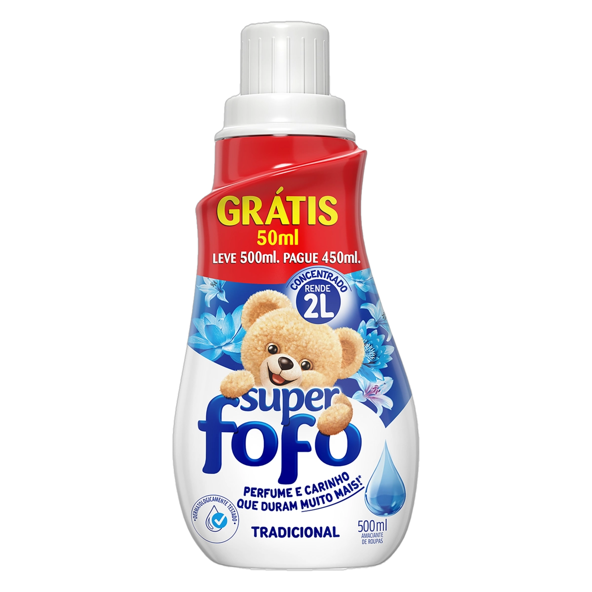 Amaciante De Roupa Concentrado Tradicional Fofo Frasco Leve 500ml Pague 450ml
