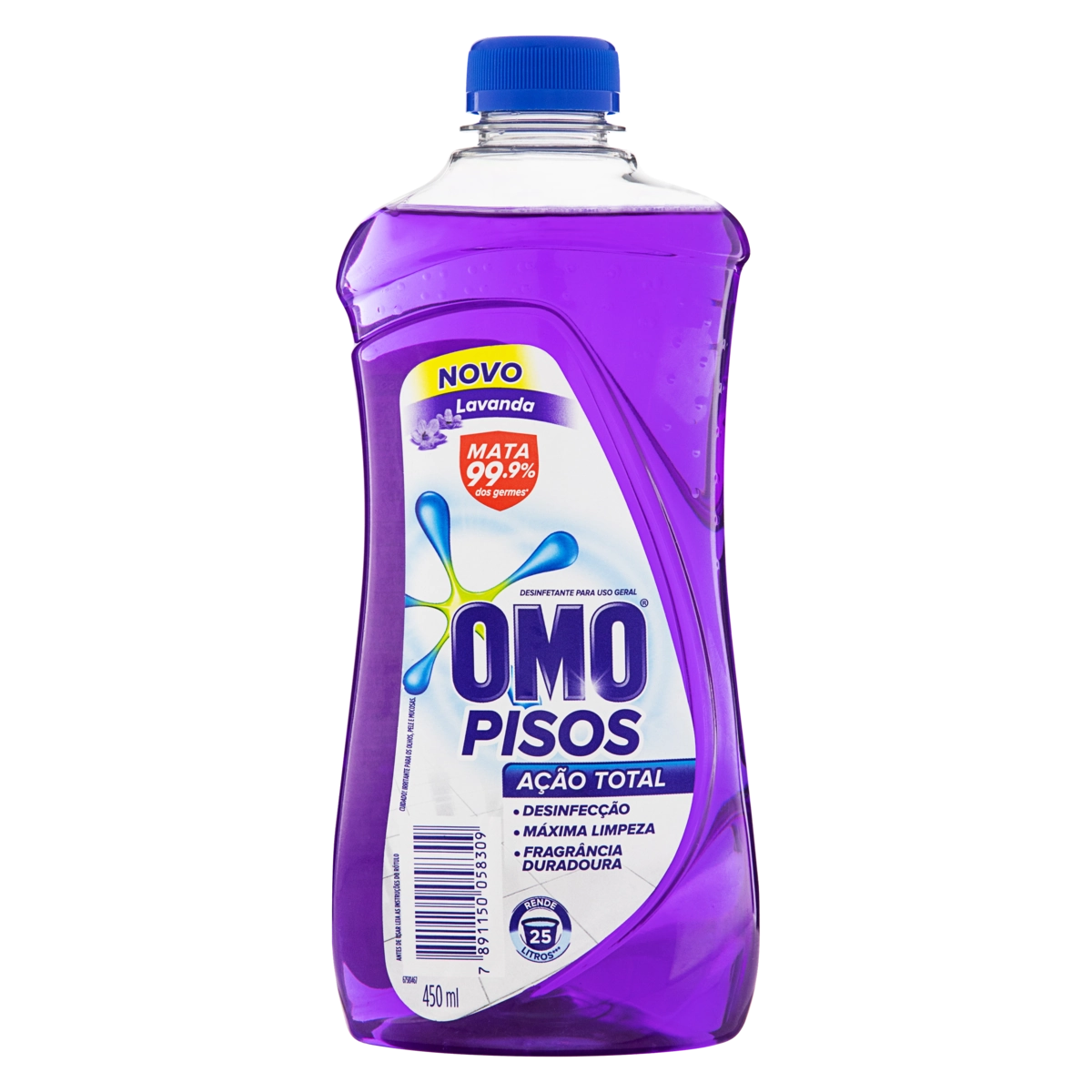 Desinfetante Uso Geral Lavanda Omo Pisos Frasco 450ml