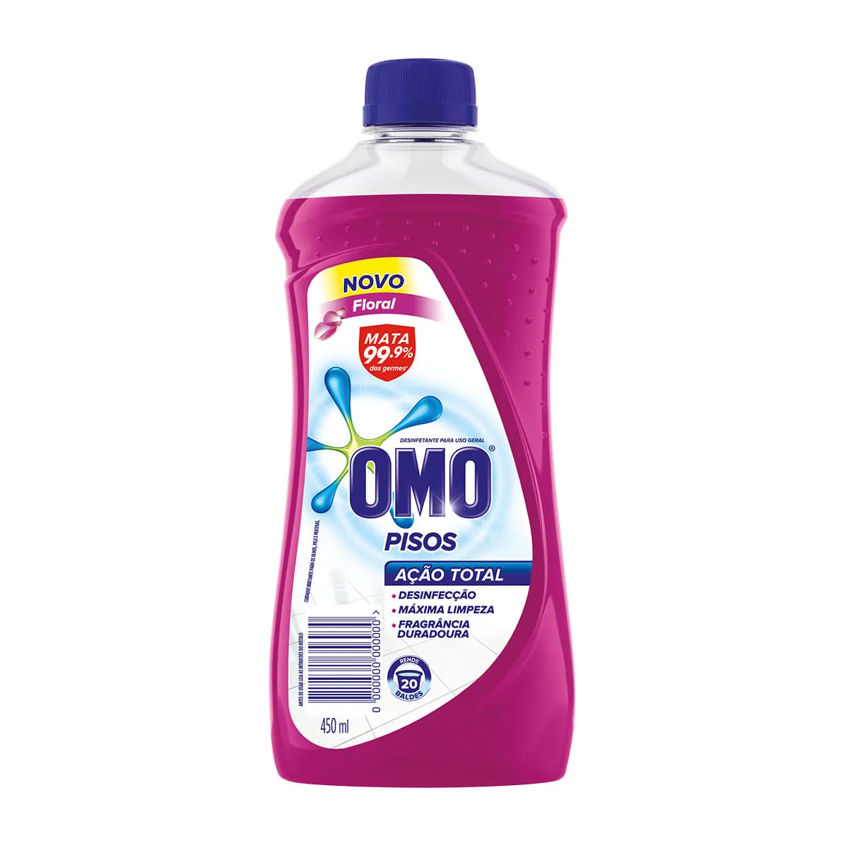 Desinfetante Uso Geral Floral Omo Pisos Frasco 450ml