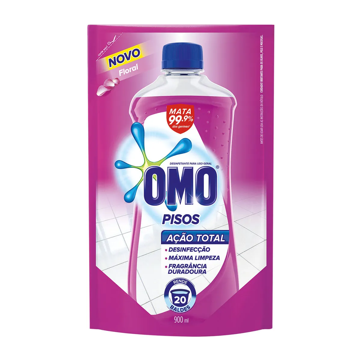 Desinfetante Uso Geral Floral Omo Pisos Sachê 900ml Refil