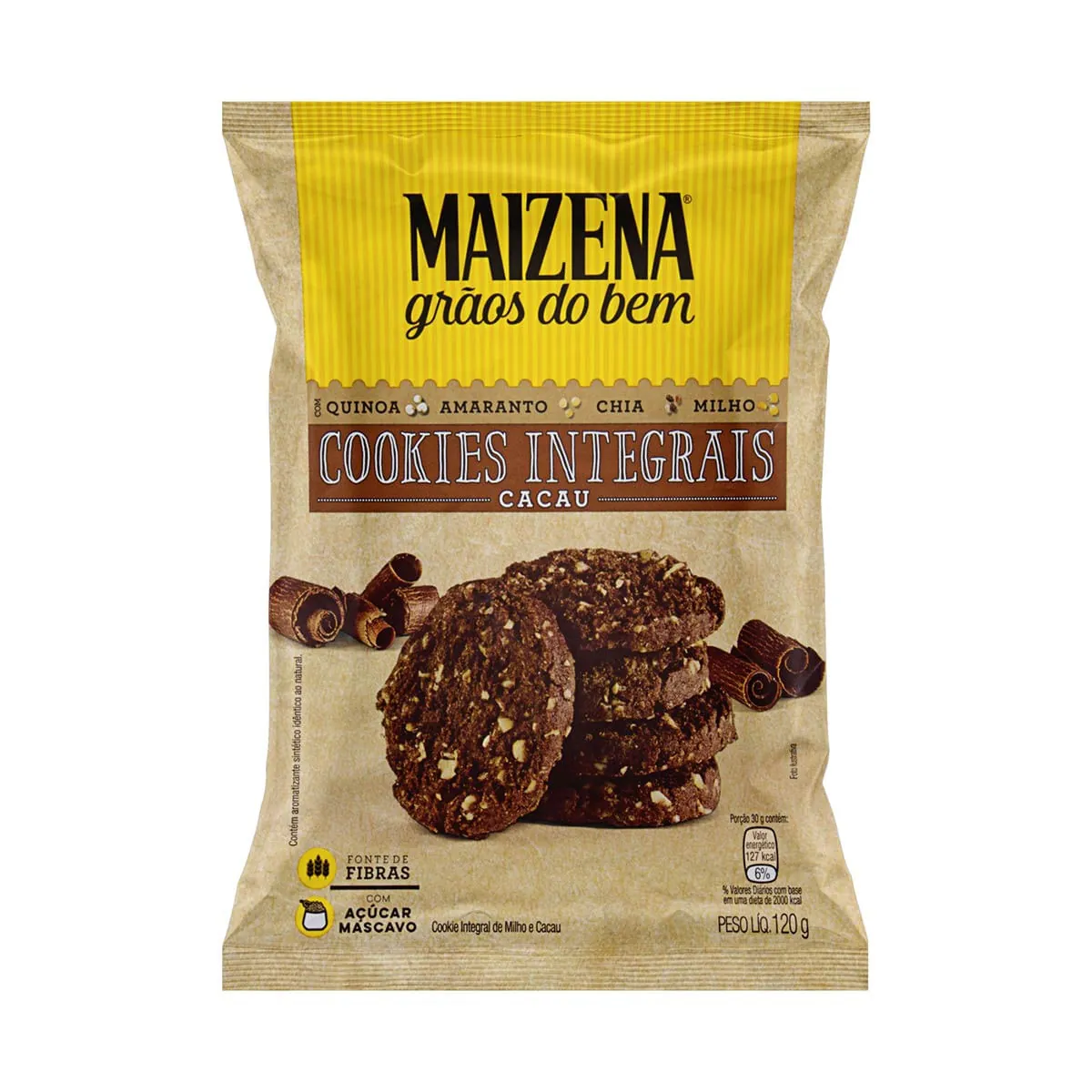 Cookies Integrais Maizena Grãos do Bem Cacau 120 g