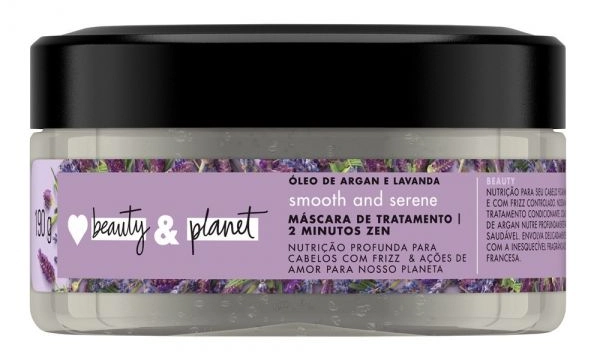 Máscara De Tratamento LOVE BEAUTY AND PLANET Smooth And Serene Óleo De Argan E Lavanda 190g