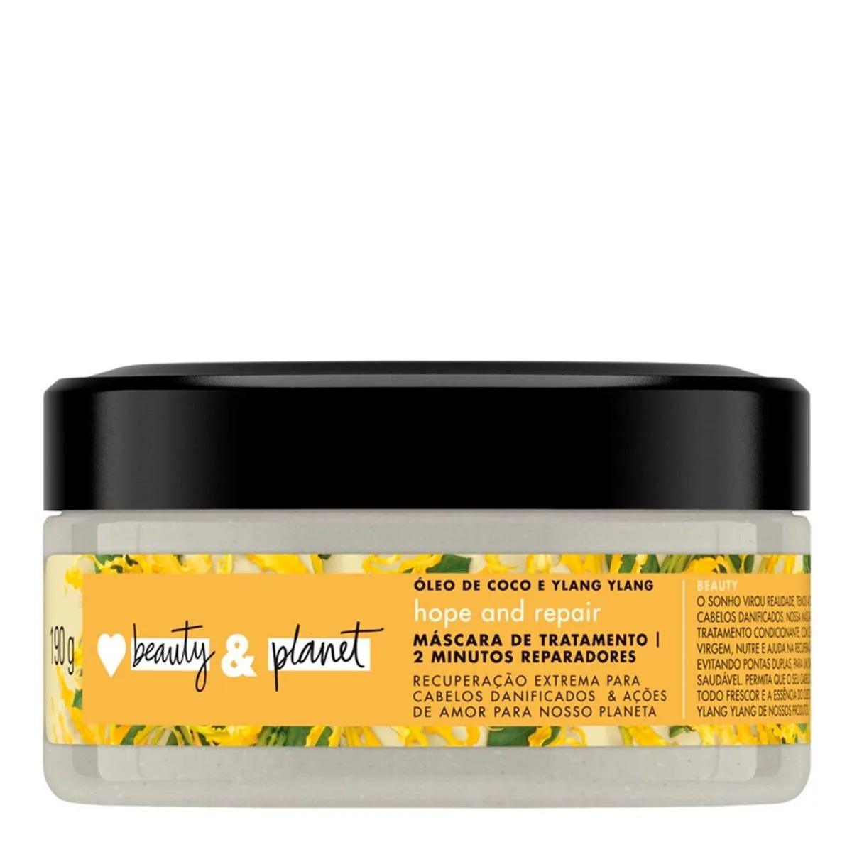 Máscara de Tratamento LOVE BEAUTY AND PLANET Óleo de Coco e Ylang Ylang 190g