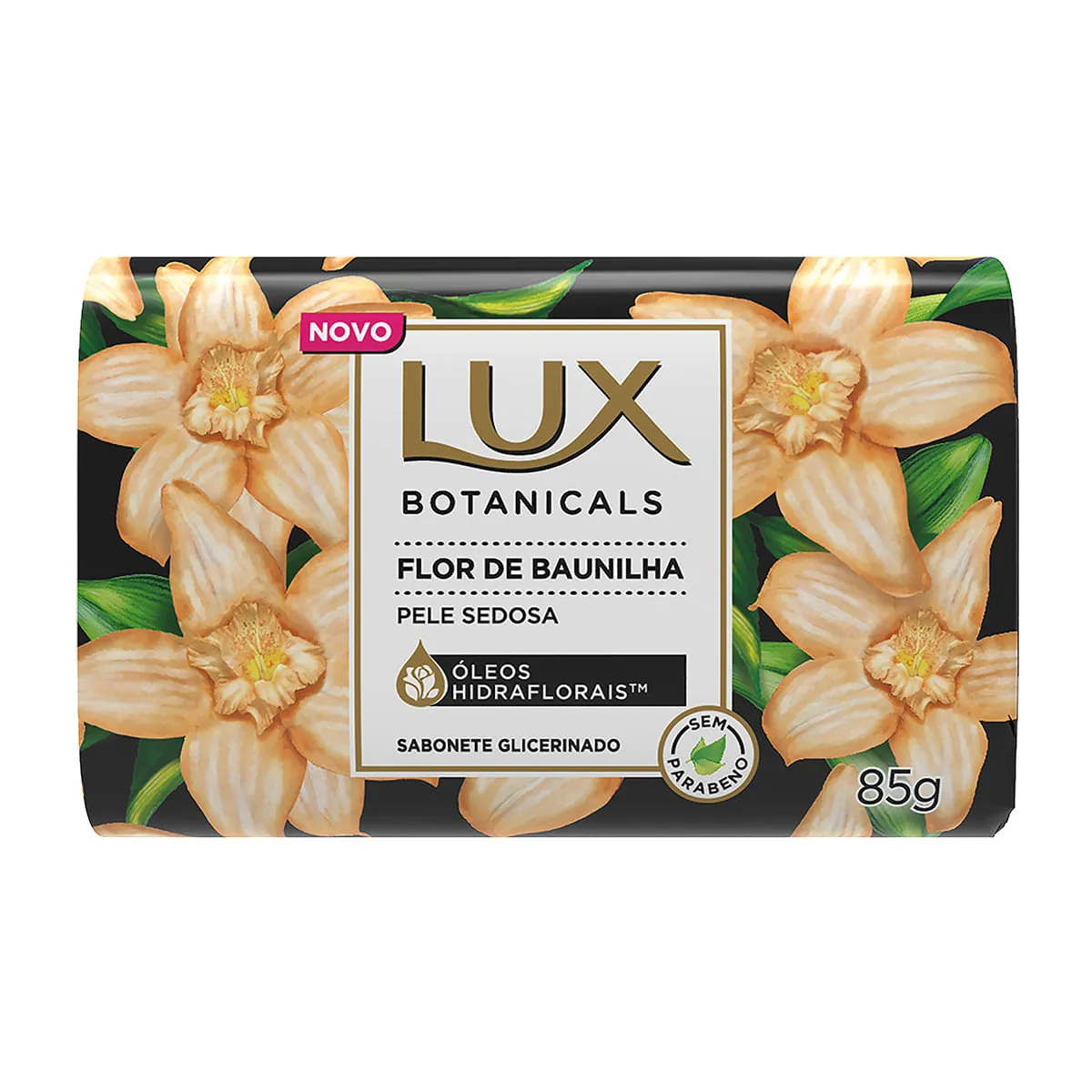Sabonete Barra Glicerinado Flor De Baunilha Lux Botanicals Envoltório 85g