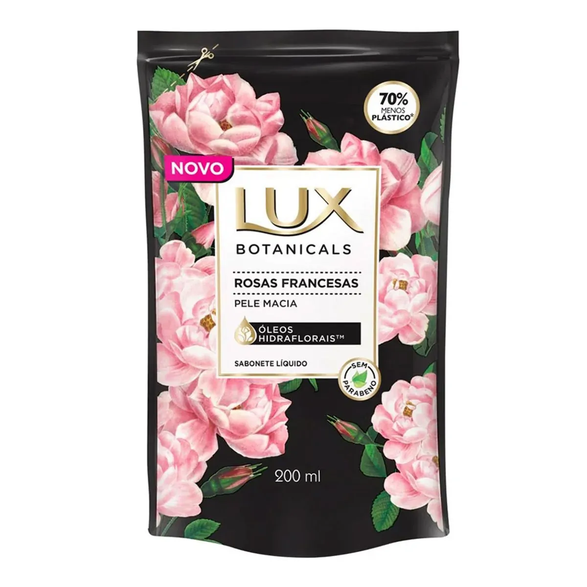 Refil para Sabonete Líquido Corporal Lux Botanicals Rosas Francesas 200ml