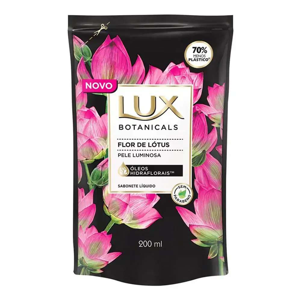 Sabonete Líquido Flor De Lótus Lux Botanicals Sachê 200ml Refil