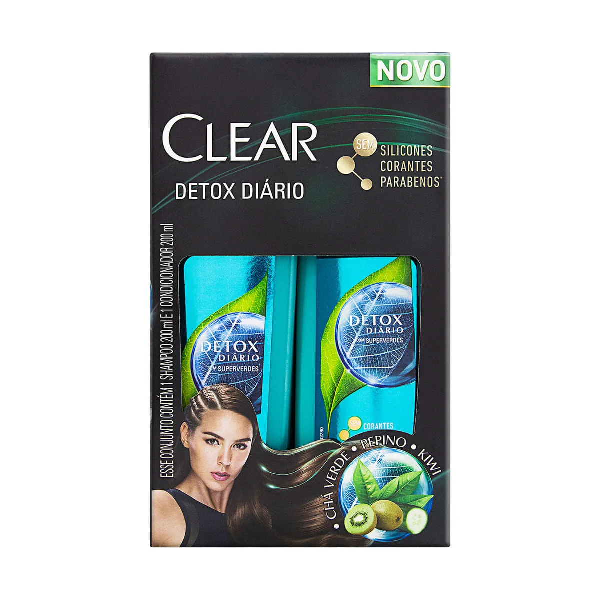 Kit Shampoo Condicionador Clear Detox Diário 200ml Cada
