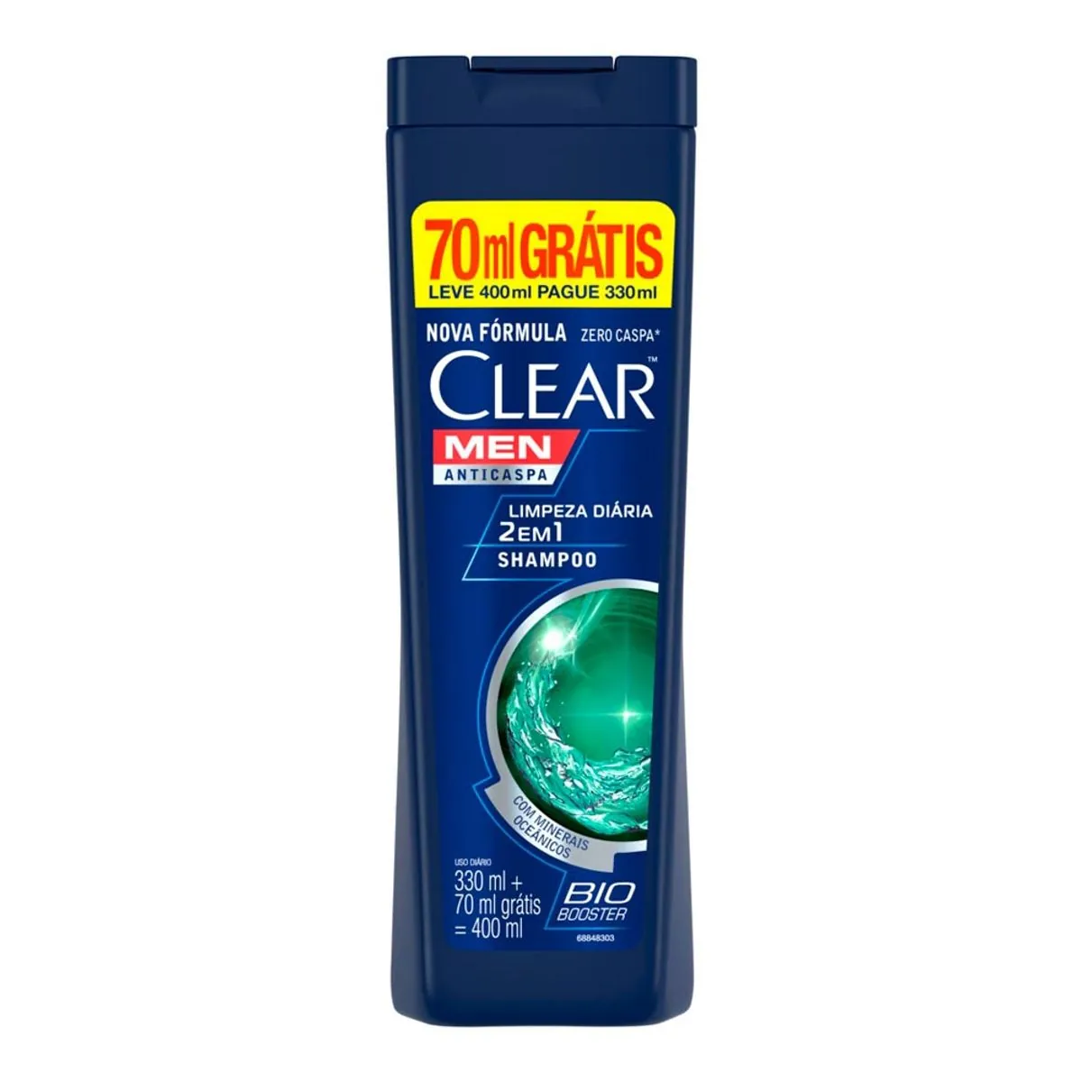 Shampoo 2 em 1 Anticaspa Clear Men Limpeza Diária 400ml