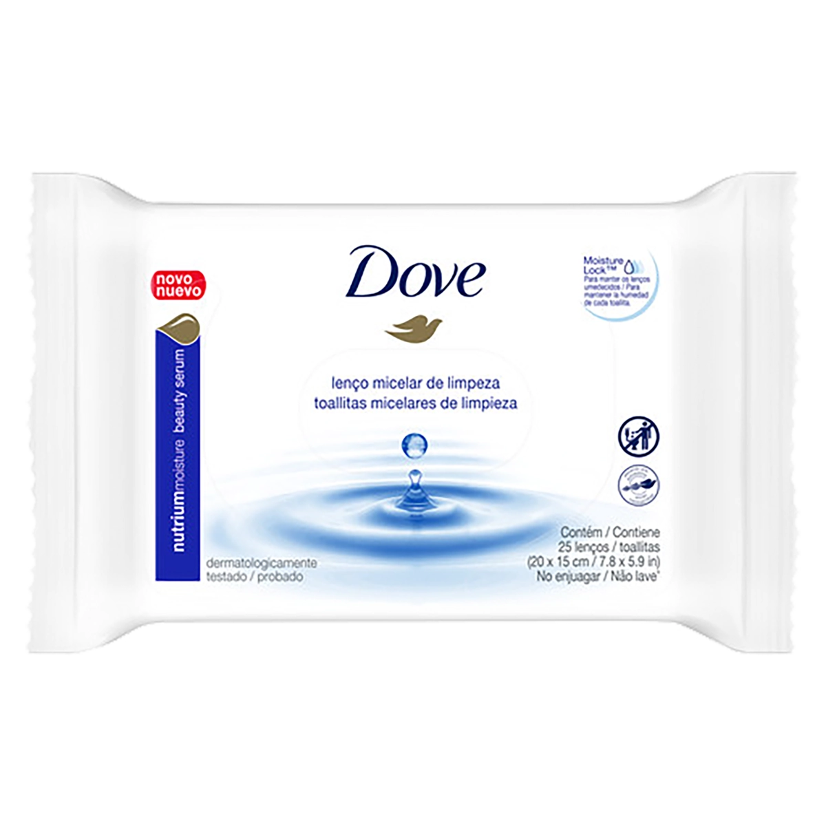 Lenço Umedecido De Limpeza Micelar Facial Dove Pacote 25 Unidades