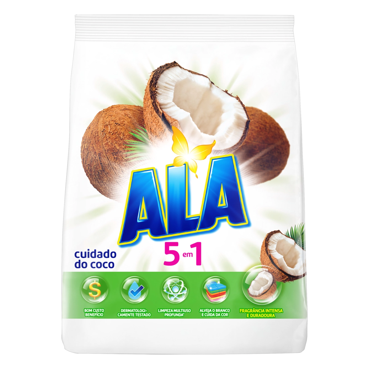 Lava Roupas Pó Cuidado Do Coco Ala Pacote 1kg Edição Especial 25 Anos