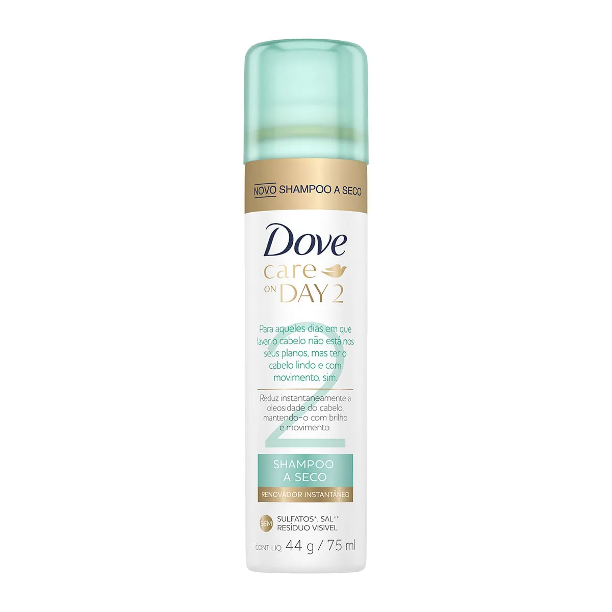 Shampoo a Seco Dove Care on Day 2 sem Sal 75ml