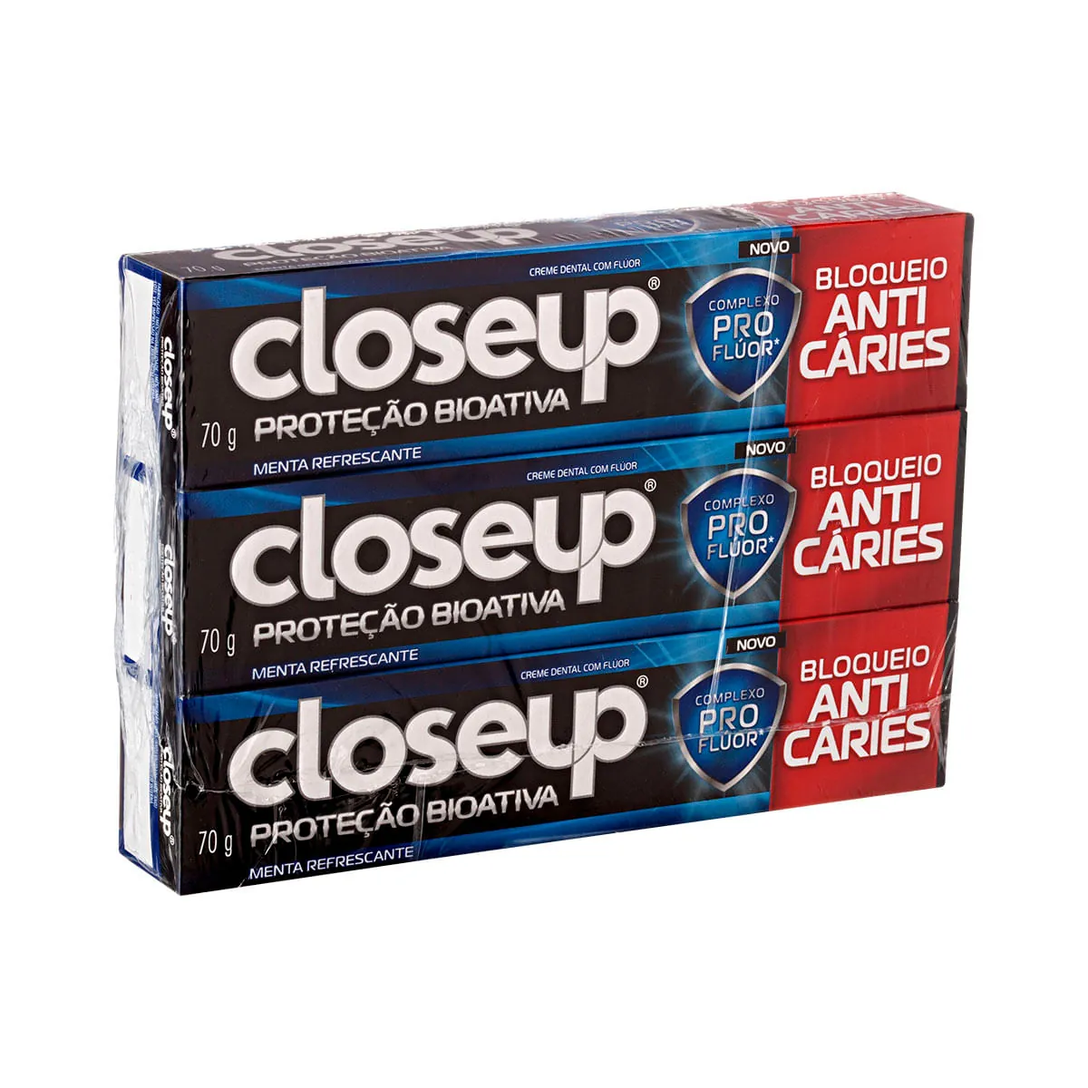 Pack Creme Dental Menta Refrescante Closeup Proteção Bioativa Bloqueio Anticáries Caixa 3 Unidades 7