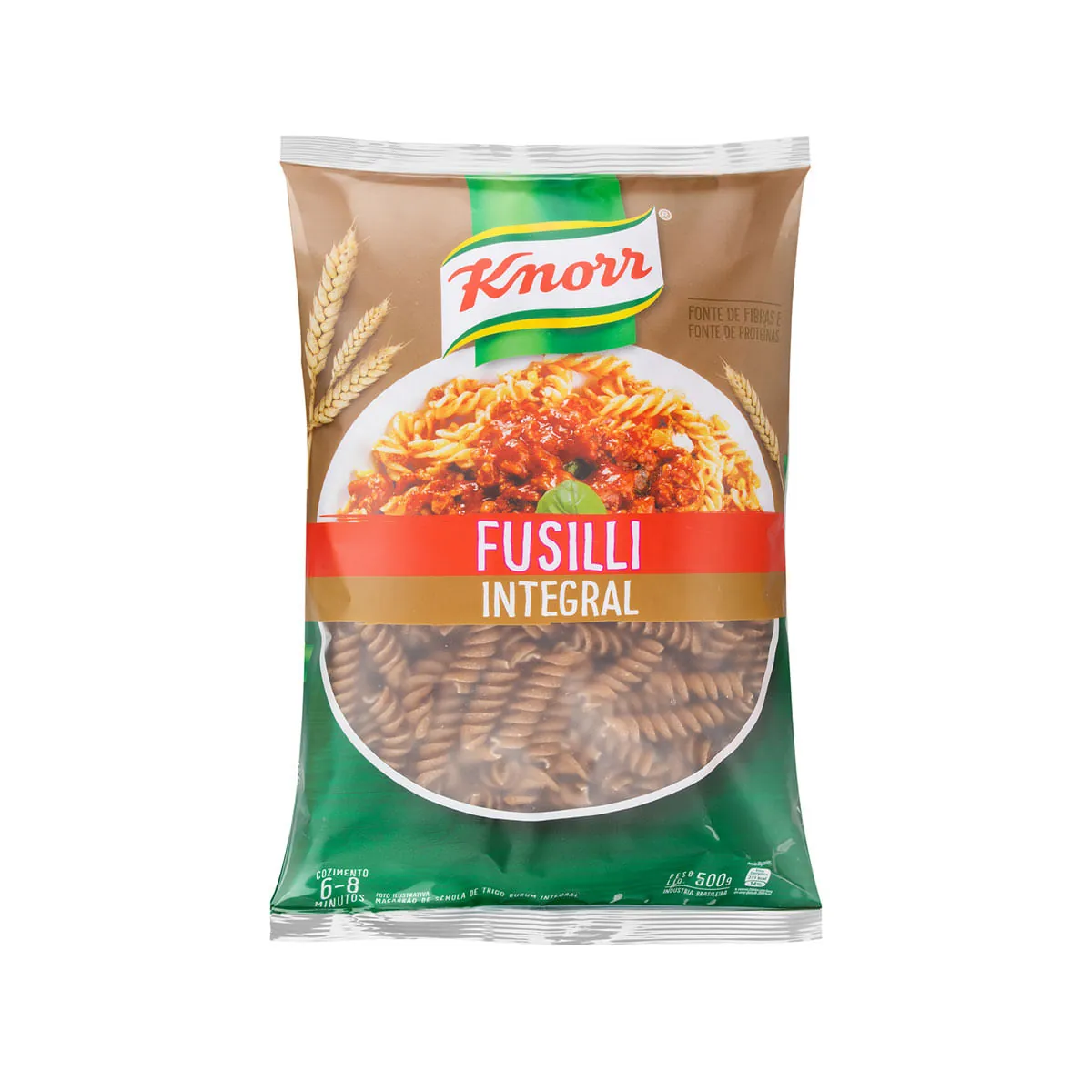 Macarrão De Sêmola Integral Fusilli Knorr Pacote 500g