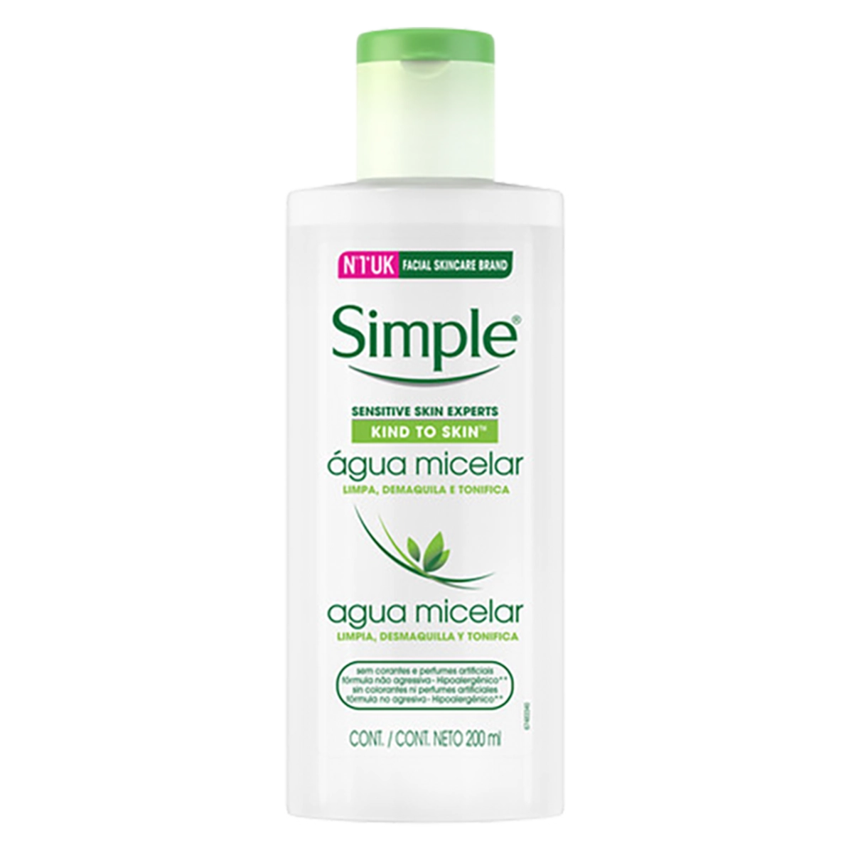 Água Micelar sem Perfume Simple Kind to Skin Frasco 200ml