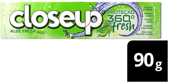 Gel Dental 12h de Hálito Fresco Close up Aloe Fresh com aloe vera, extrato de limão e hortelã 90 GR