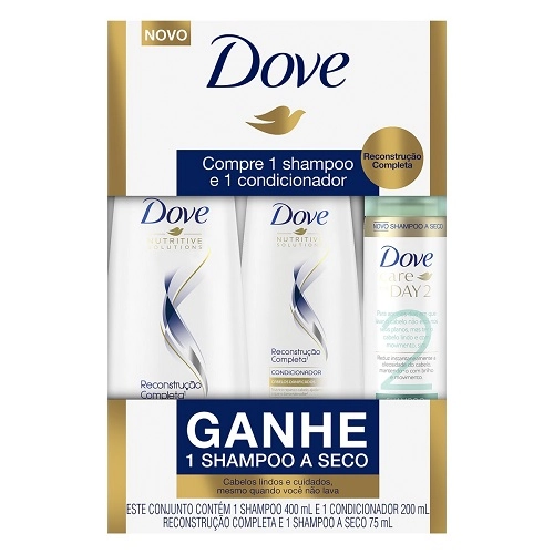Kit Shampoo 400ml Condicionador 200ml Dove Nutritive Solutions Reconstrução Completa Grátis Shampoo