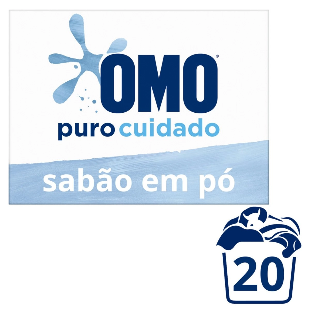 Lava-Roupas Pó Omo Puro Cuidado Caixa 1,6kg