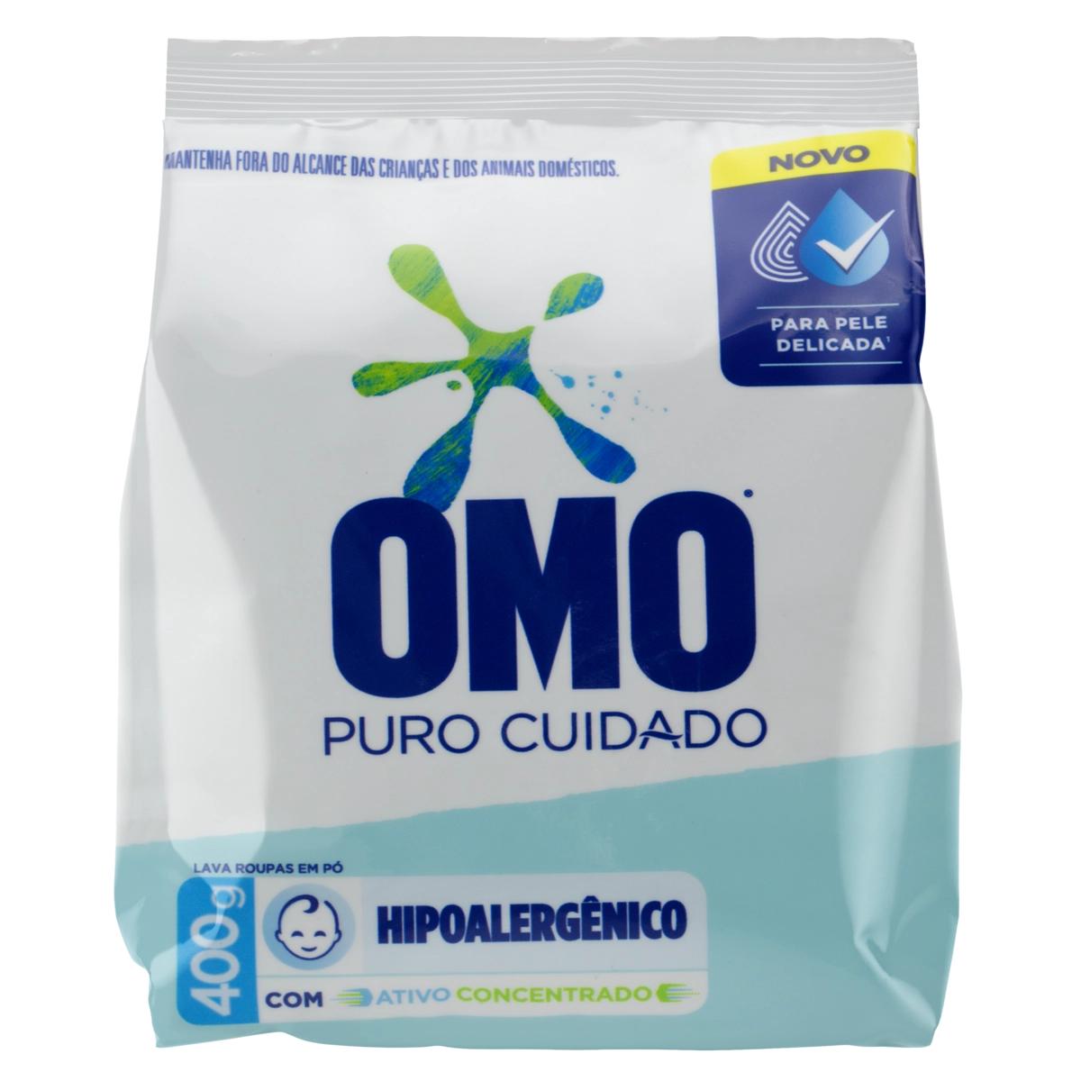 Lava Roupas Pó Omo Puro Cuidado Pacote 400g