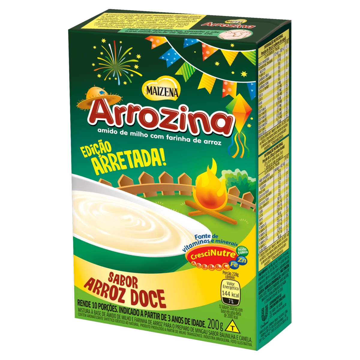 Mingau Arroz Doce Maizena Arrozina Caixa 200g