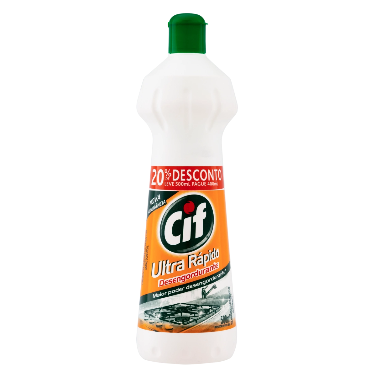 Limpador Desengordurante Cif Ultra Rápido Squeeze Leve 500ml Pague 400ml