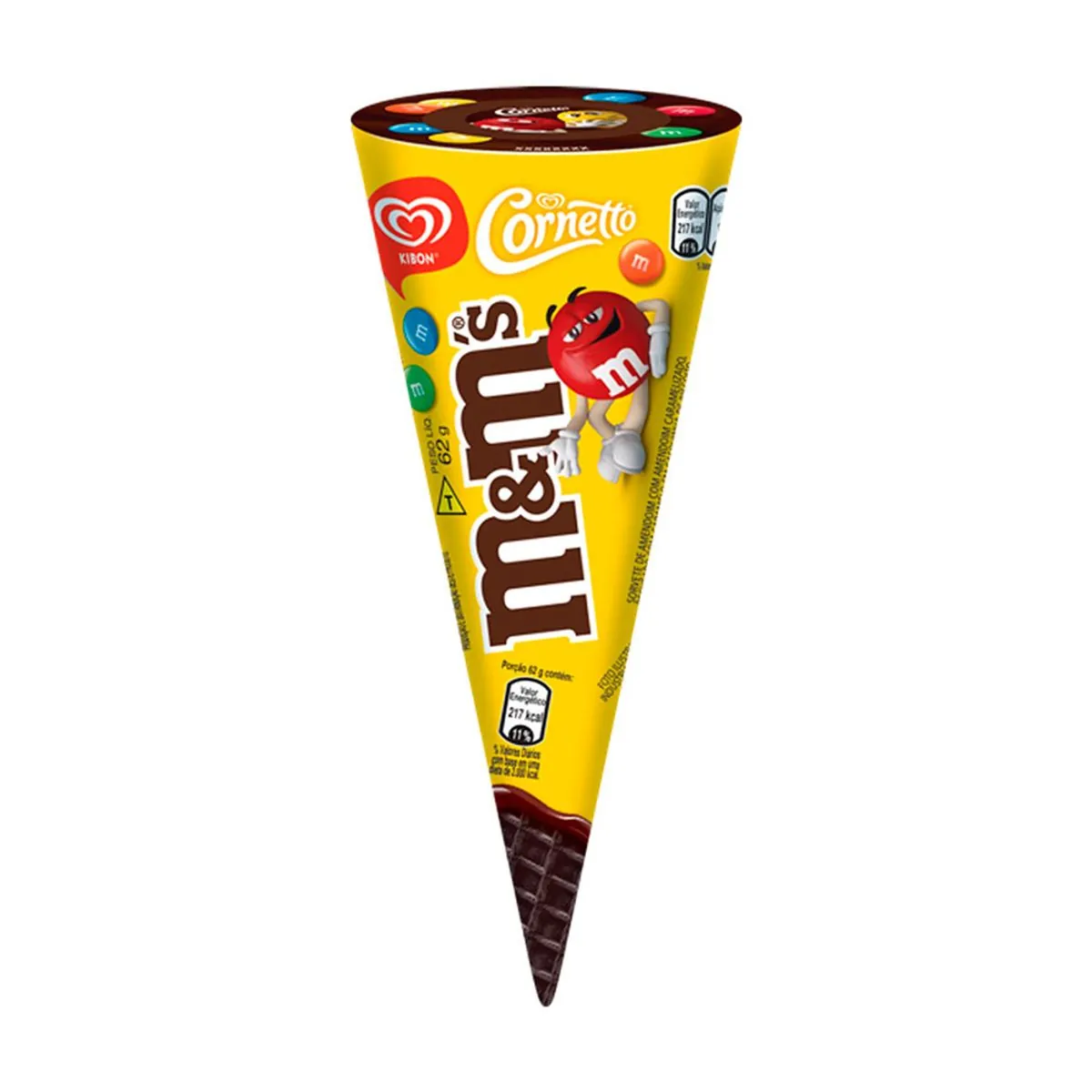 Sorvete M Ms Kibon Cornetto 62g