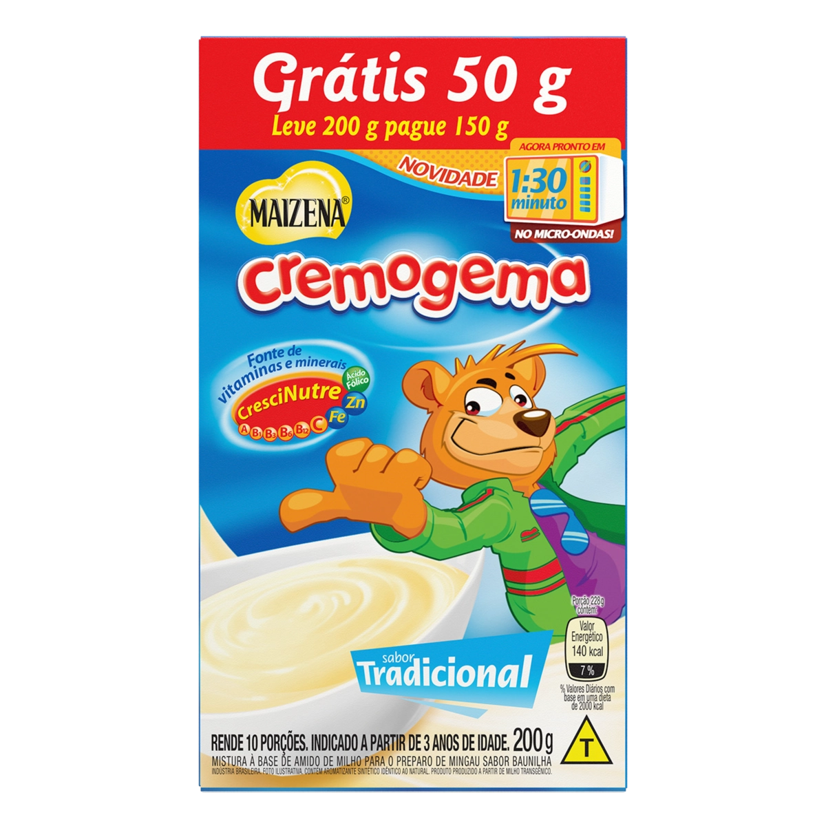 Mingau Tradicional Maizena Cremogema Caixa Leve 200g Pague 150g