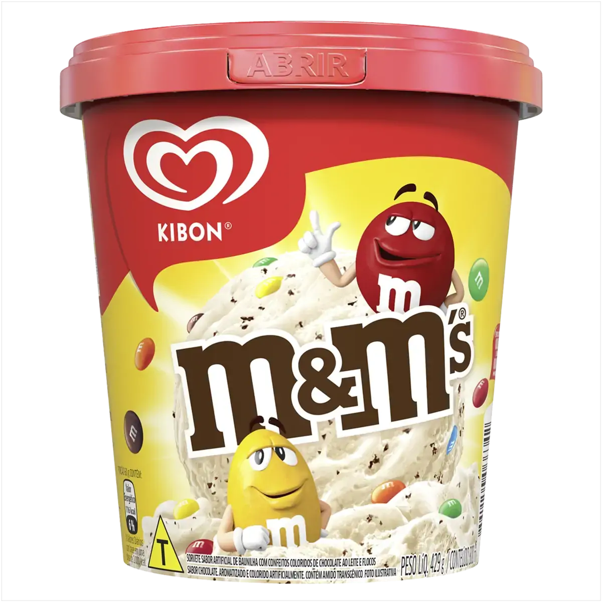 Sorvete Baunilha com Confeitos M&M's Kibon Pote 800ml
