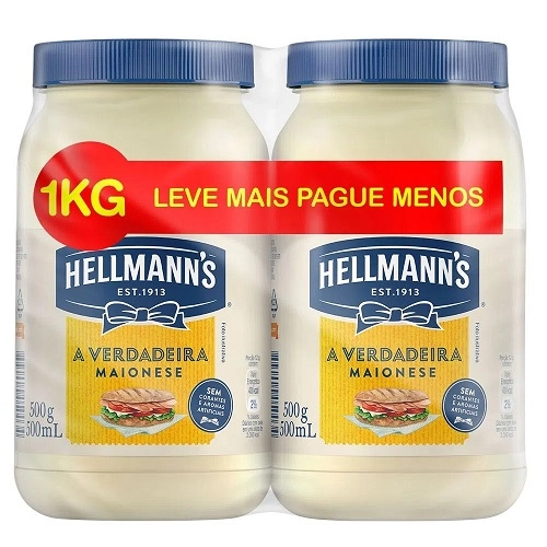 Pack Maionese Hellmanns Pote 1kg 2 Unidades Leve Mais Pague Menos