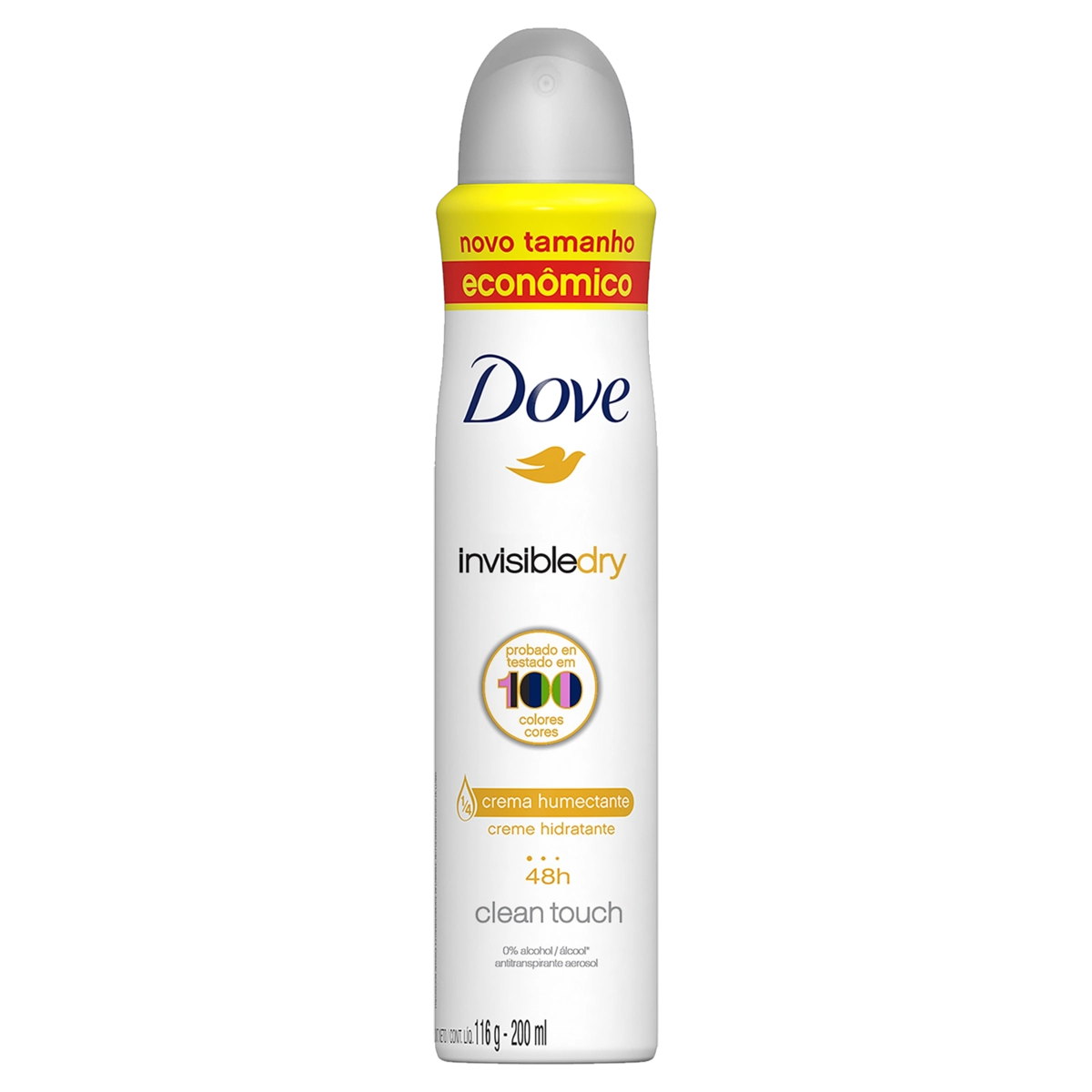 Antitranspirante Aerossol Invisible Dry Dove 200ml Spray Tamanho Econômico