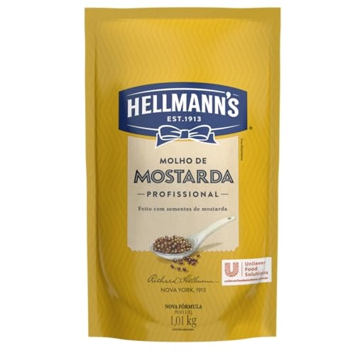 Mostarda Amarela Uso Profissional Hellmanns Sachê 1,01kg
