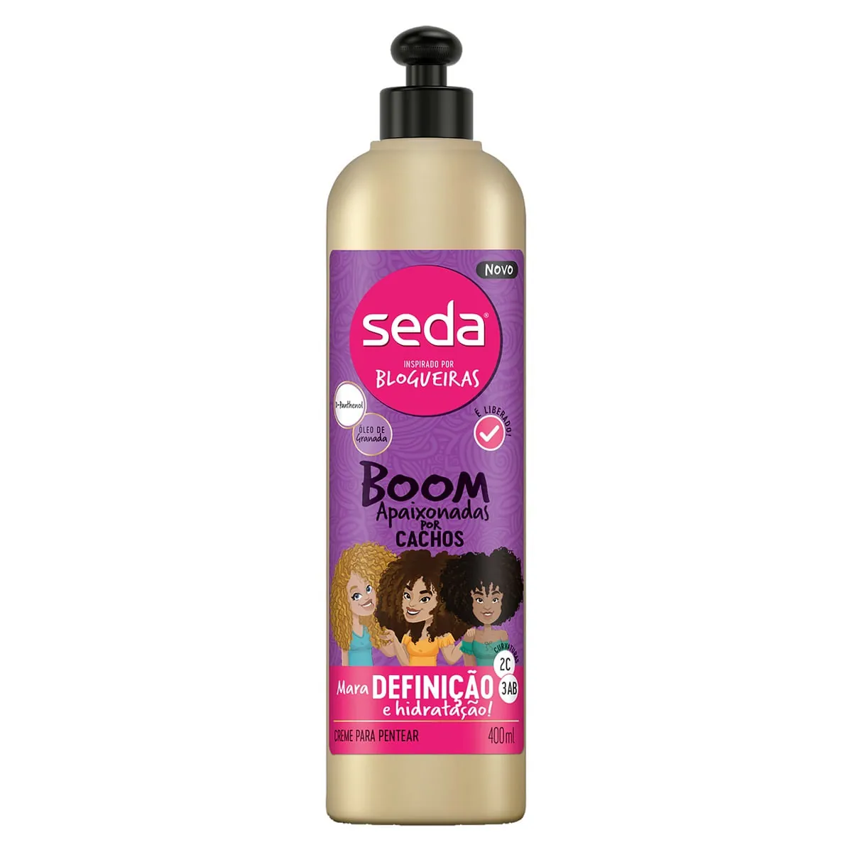 Creme de Pentear Seda Boom Apaixonadas por Cachos com Óleo de Granada 400ml