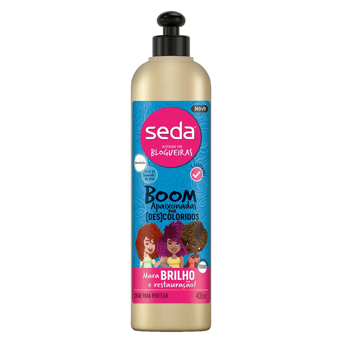 Creme para Pentear Seda Inspirado por Blogueiras Boom Apaixonadas por Descoloridos Frasco 400ml