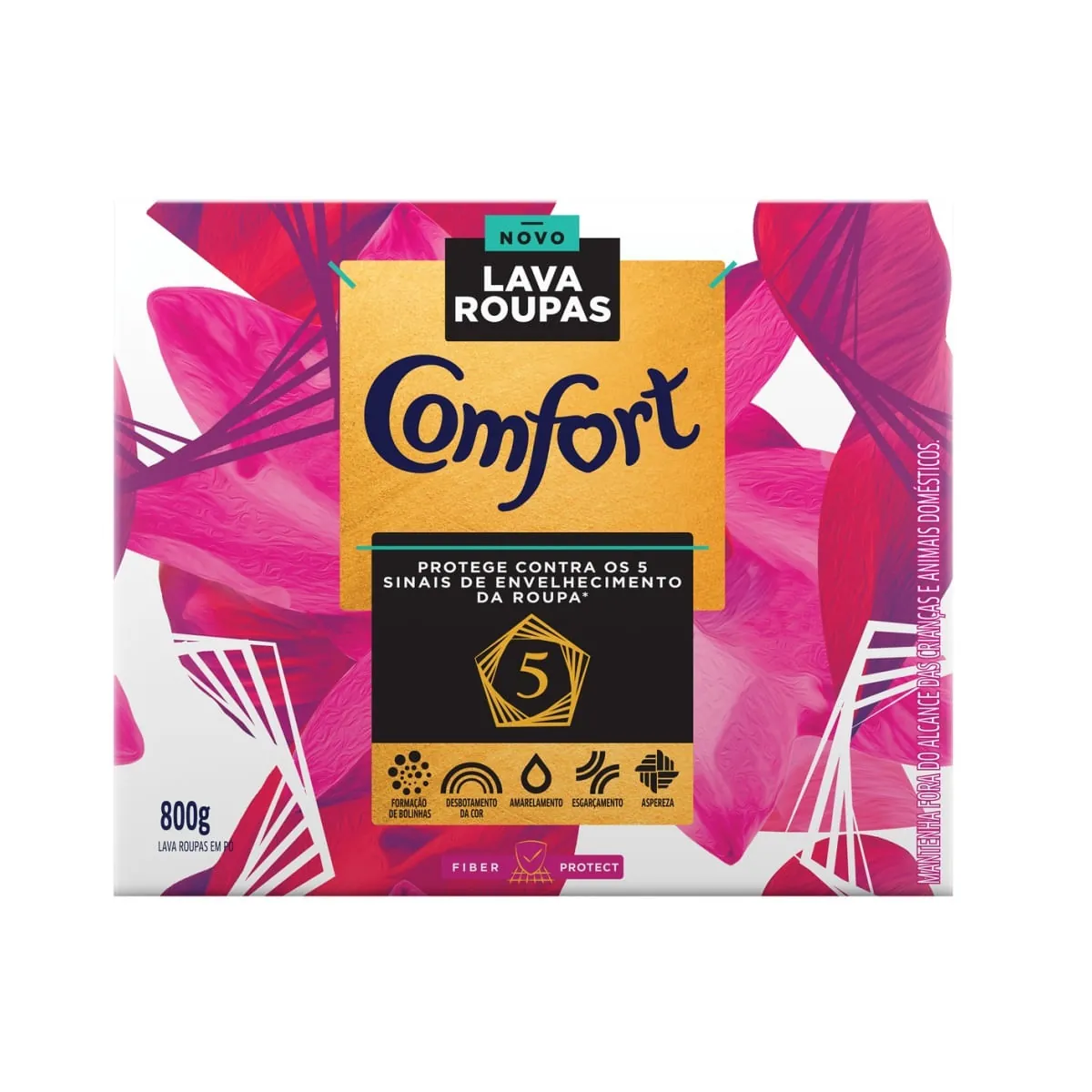 Lava Roupas Pó Fiber Protect Comfort Caixa 800g