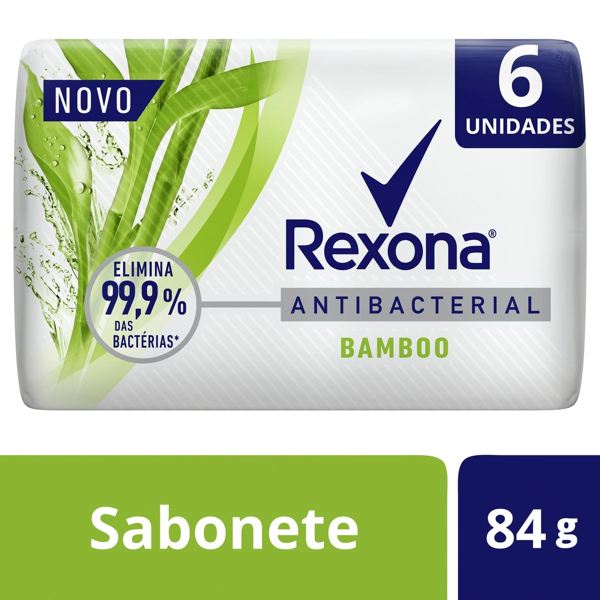 Pack Sabonete Barra Antibacterial Bamboo Rexona Envoltório 6 Unidades 84g Cada Leve Mais Pague Menos