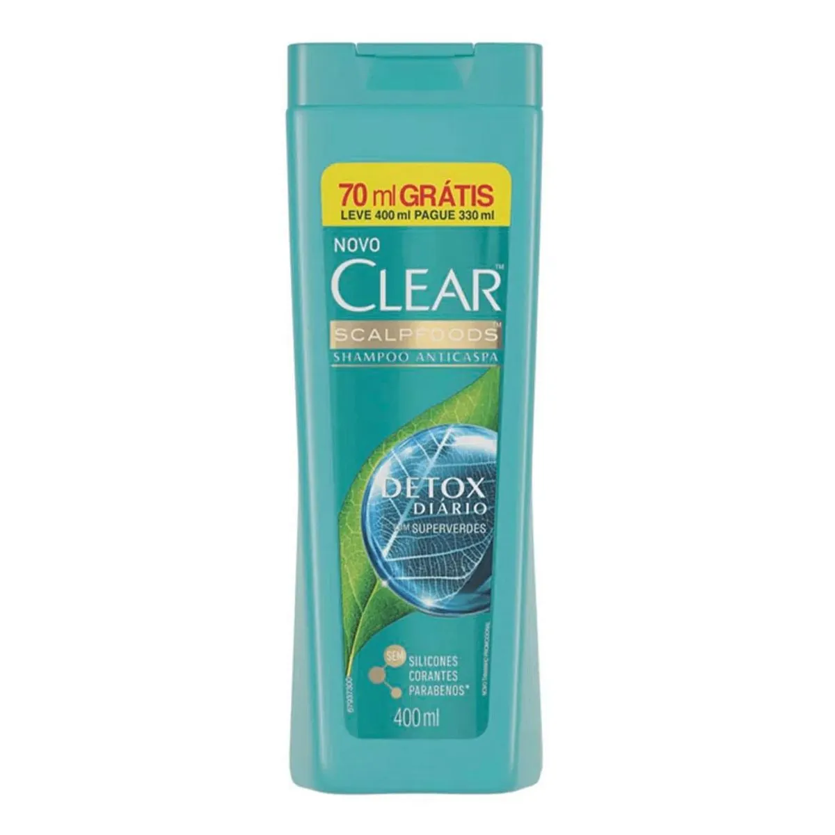 Shampoo Anticaspa Clear Scalpfoods Detox Diário Frasco Leve 400 ml Pague 330 ml