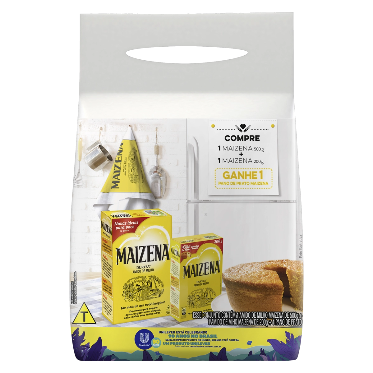 Kit Amido De Milho 500g 200g Maizena Duryea Grátis Pano De Prato