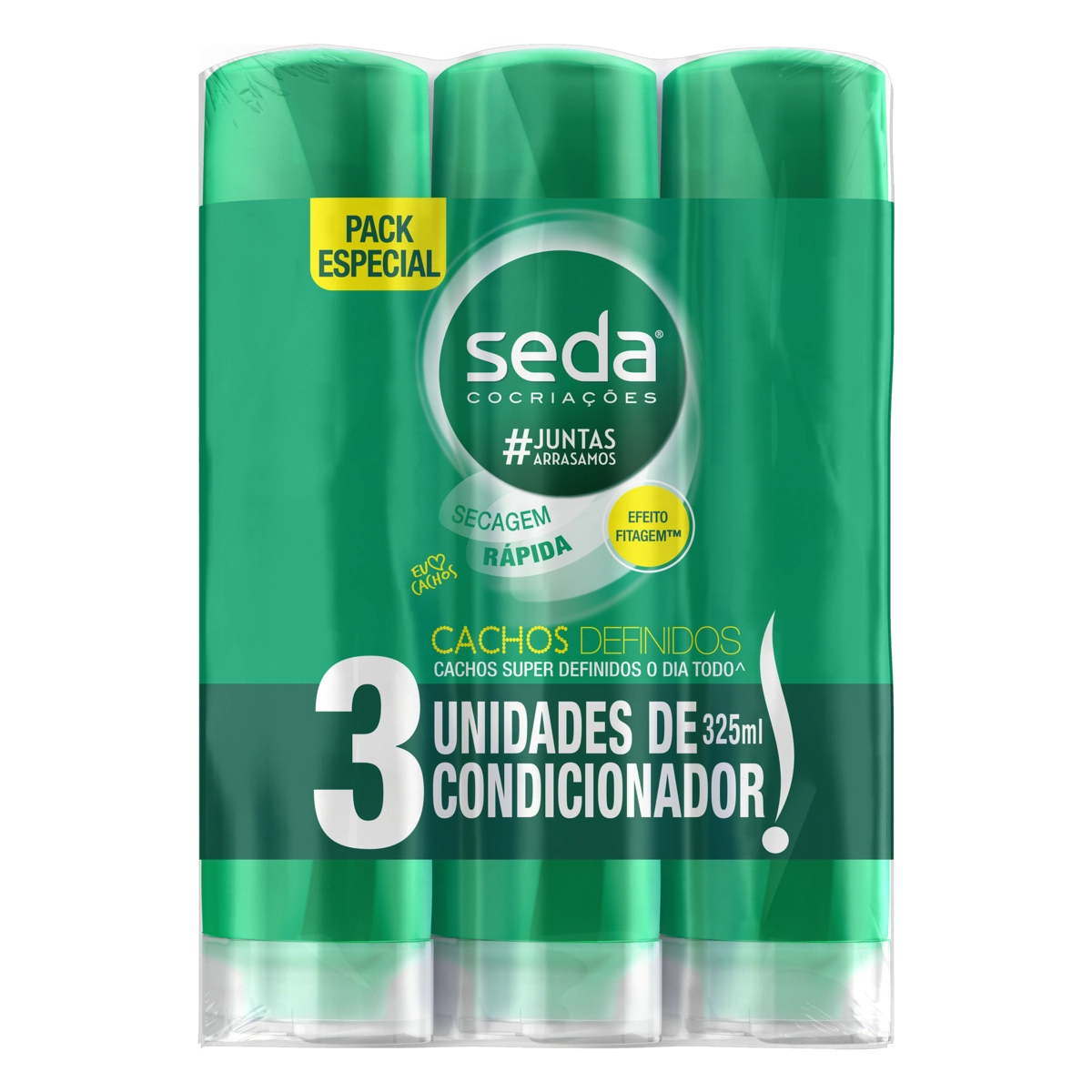 Pack Condicionador Seda Cocriações Cachos Definidos Frasco 3 Unidades 325ml Cada