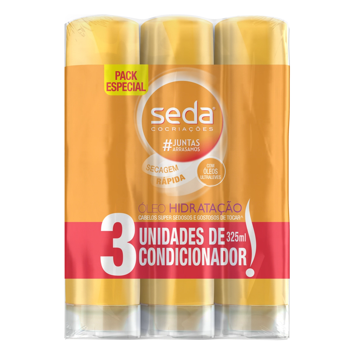 Pack Condicionador Seda Cocriações óleo Hidratação Frasco 3 Unidades 325ml Cada