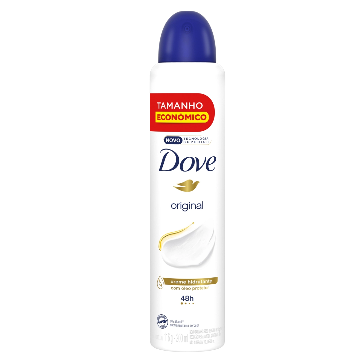 Antitranspirante Aerossol Original Dove 200ml Spray Tamanho Econômico