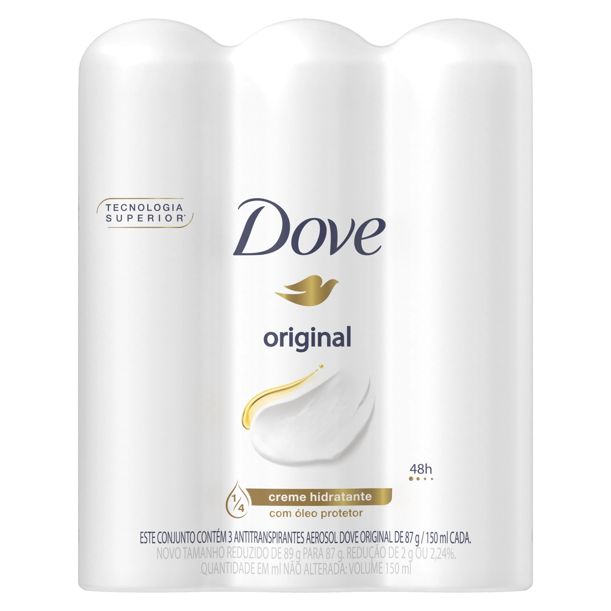 Pack Antitranspirante Aerossol Original Dove 3 Unidades 150ml Cada Spray