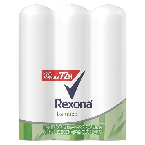 Pack Antitranspirante Aerossol Bamboo Rexona 3 Unidades 150ml Spray