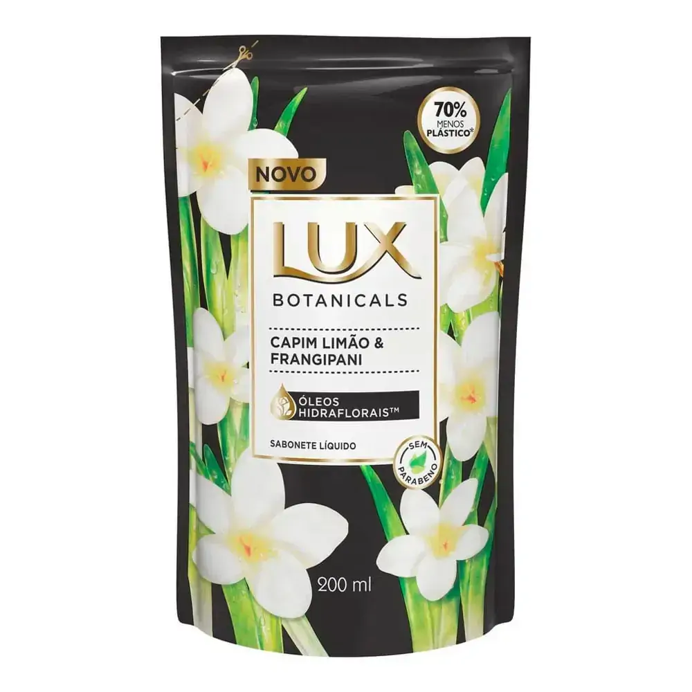 Refil para Sabonete Liquido Lux Botanicals Capim Limão e Frangipani 200ml
