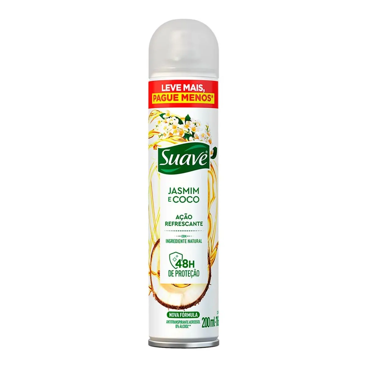 Antitranspirante Aerossol Jasmim e Coco Suave 200ml Leve Mais Pague Menos