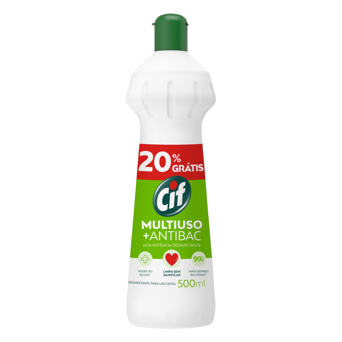 Limpador Multiuso Cif Antibac Squeeze 500ml Grátis 20