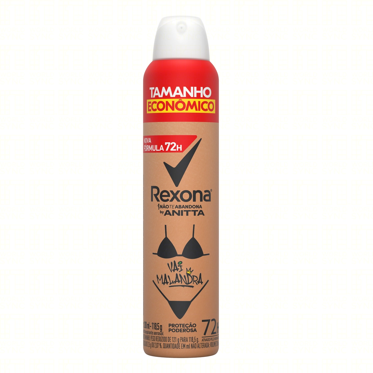Antitranspirante Aerossol Vai Malandra Rexona By Anitta 200ml Spray Tamanho Econômico