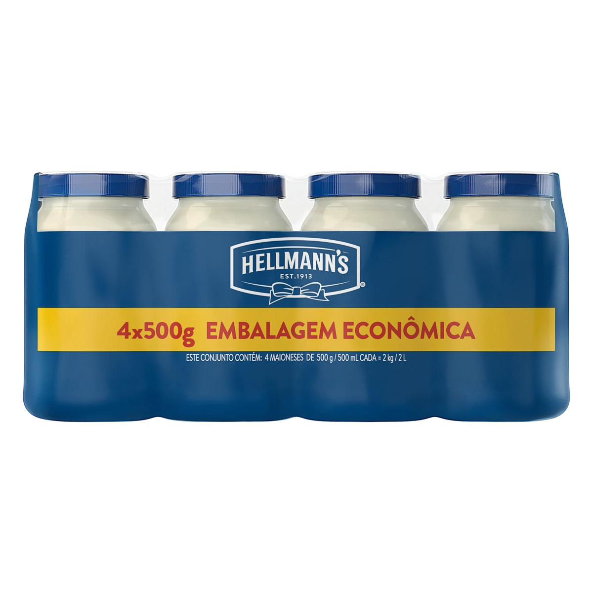 Pack Maionese Hellmanns Pote 2kg 4 Unidades Embalagem Econômica